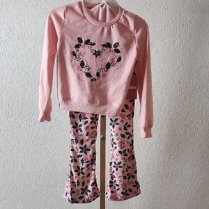 btween Pink and Black Floral Pajama Set